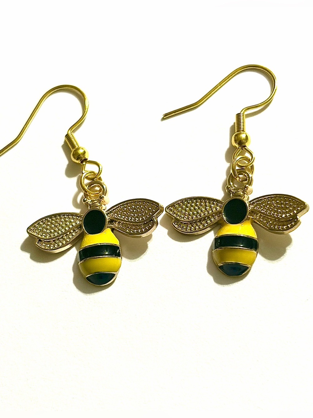 Bumblebee Gold Plated Dangle Earrings
